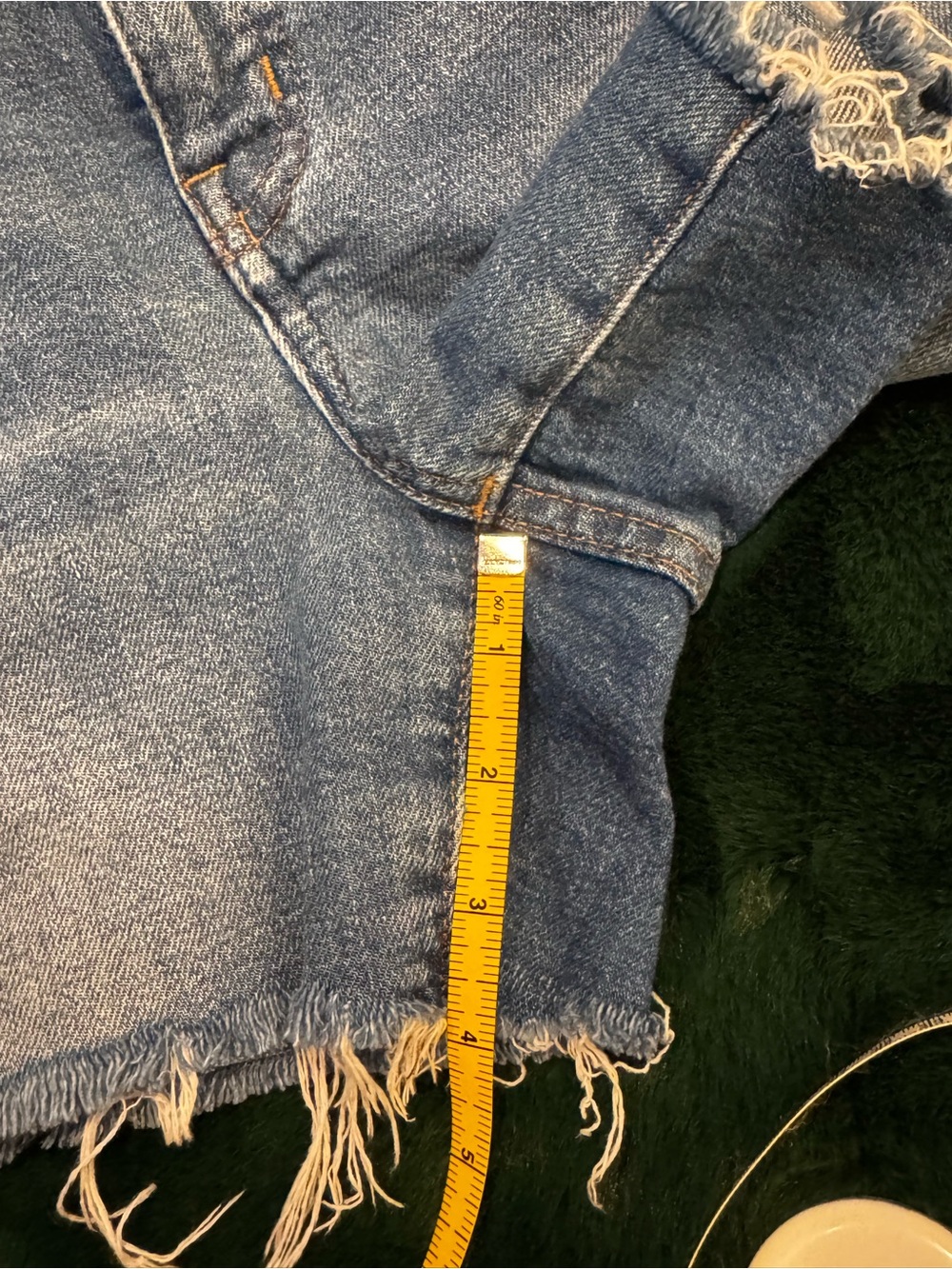 Madewell High-Rise Denim Shorts Size 24 Medium Blue Wash Raw Hem Frayed Cutoff - Picture 10 of 11